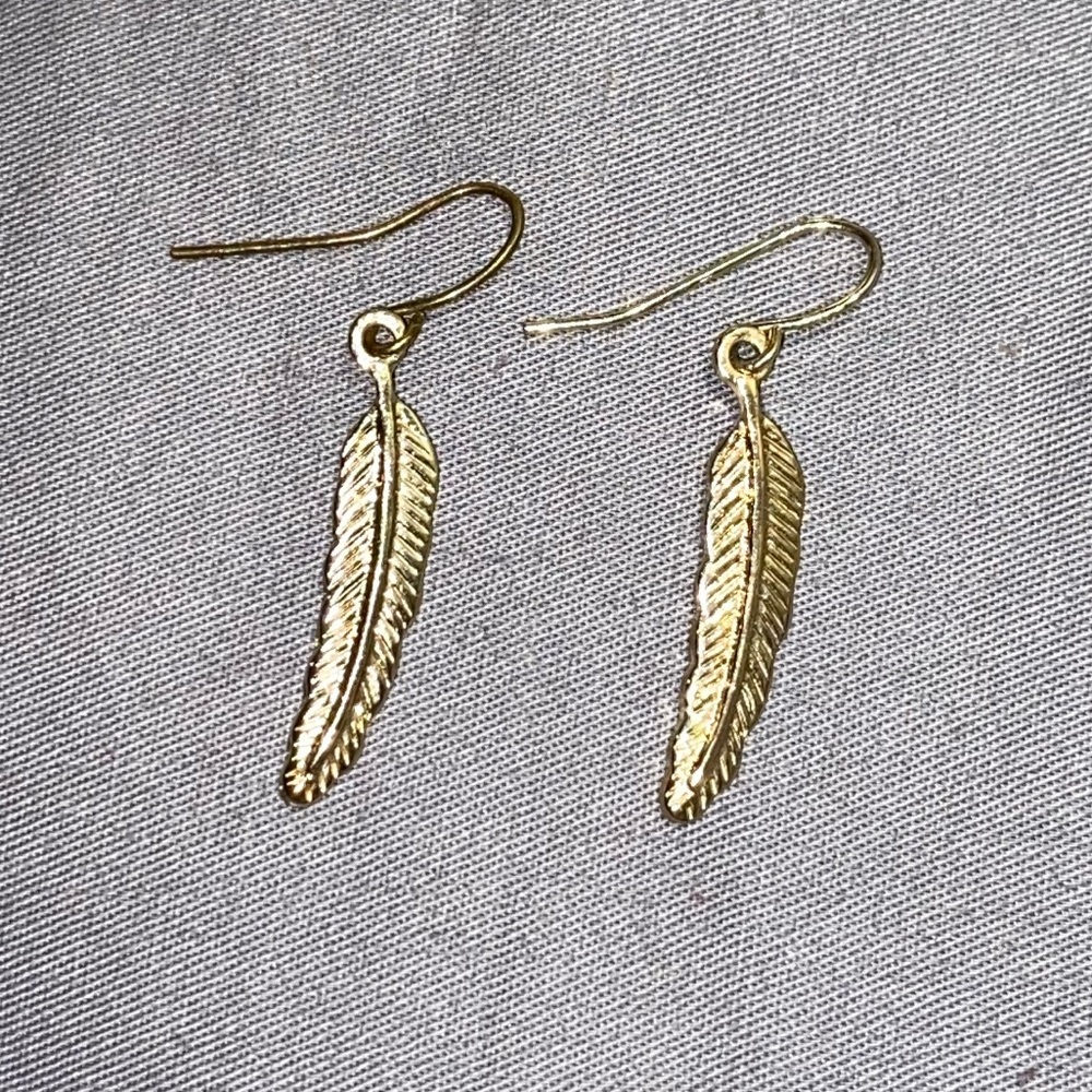 Gold Feather Earrings